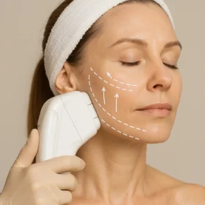 Woman having HI-FU to reduce wrinkles call LA LIPO Spalding Now!