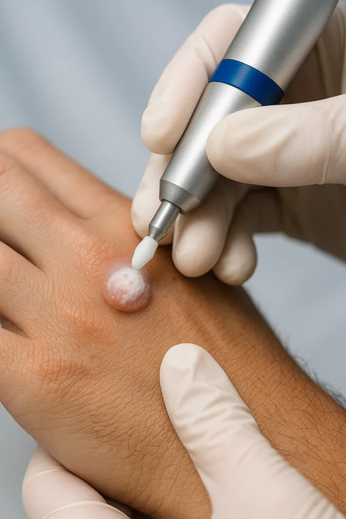 example of wart removal Spalding using cryopen