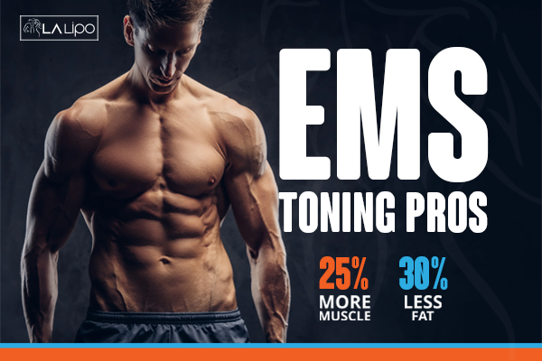 Image of man with sculpted stomach showing the fat loss and muscle gain of LA-EMS Body Sculpting Treatment Spalding